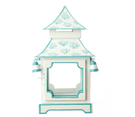 Beautiful white/soft aqua medium pagoda
