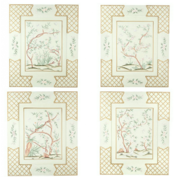 Incredible new chinoiserie pale green handpainted art