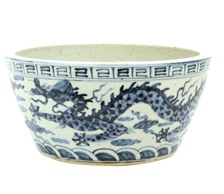 Elegant mid sized dragon bowl