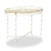 Stunning scalloped ivory/green tray table