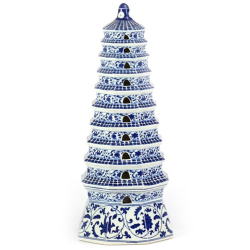 Stunning mid sized Blue and White Pagoda