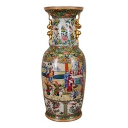 Majestic Tall Rose Canton Vase