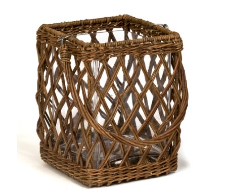 Incredible wicker with glass insert cooler/planter