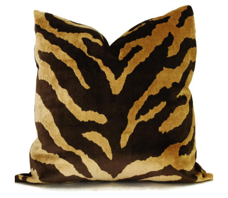 Fabulous brown/gold tiger velvet pillow