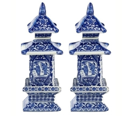 Mini Blue and White Pagodas style 1