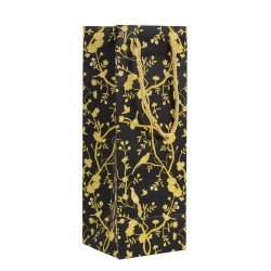 Chinoiserie Black and Gold Wine Bag