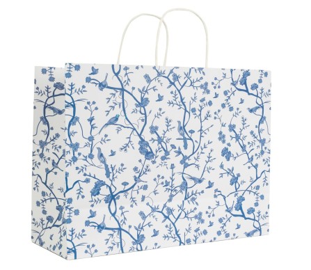Chinoiserie White and Blue Gift Bag
