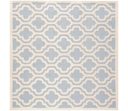 Fabulous pale blue quartrefoil rug