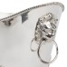 Elegant Etched Silver Planter with Lion Rings