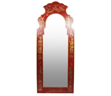 Red and Gold Narrow Figurine Mirror