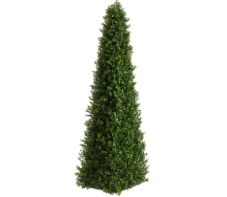 Fabulous faux boxwood cone shaped topiary tree (without planter)