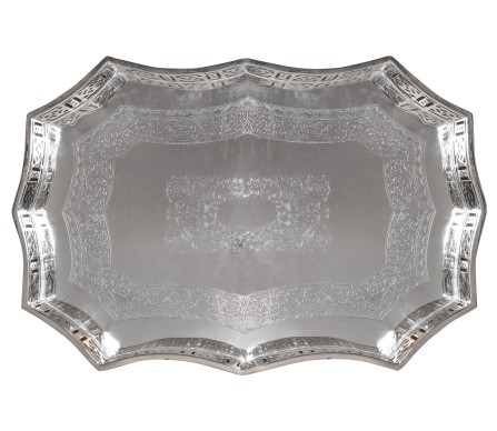 Incredible large Chippendale gallery tray in high quality silver-plate