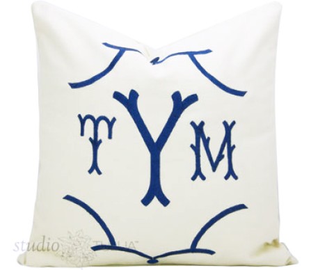 Chinoiserie Custom Monogram Pillow
