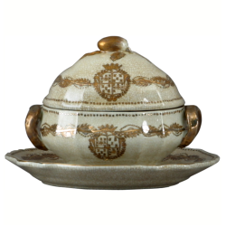 GOLD AND WHITE TUREEN 