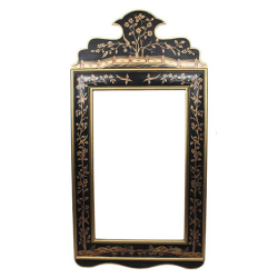 Black and Gold Wide Floral Mirror