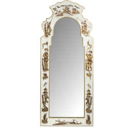 Ivory and Gold Narrow Figurine Mirror