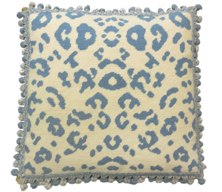 Blue Leopard Pillow