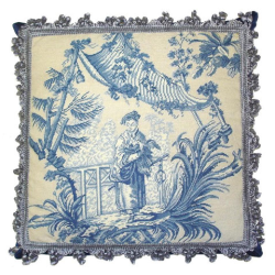 Chinoiserie Blue Figure 1 Pillow