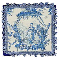 Chinoiserie Blue Figure 2 Pillow