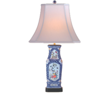 Multi Color Floral Square Lamp