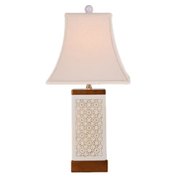 Square Ivory Pierced Lamp