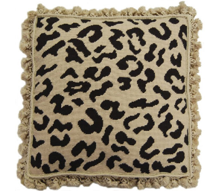 Dark Brown Leopard Pillow
