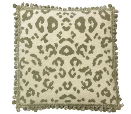 Green Leopard Pillow