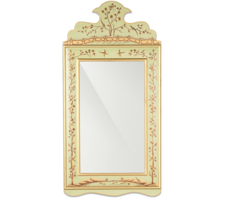 Fabulous celadon/gold chinoiserie mirror