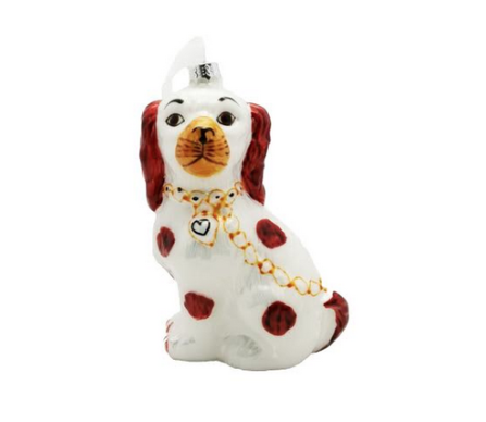 Staffordshire Dog Red/White ornament