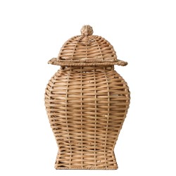 Incredible small square wicker ginger jar