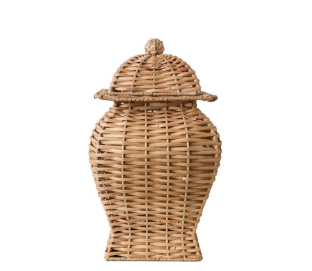 Incredible small square wicker ginger jar