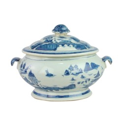 Fabulous two piece covered large porcelain tureen