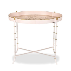 Stunning scalloped pink/gold tray table