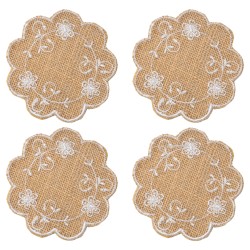 Beautiful set of embroidered scalloped coasters