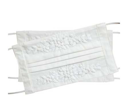 Gorgeous hand embroidered face mask (white)