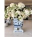 Incredible new footed porcelain chinoiserie planter (darker blue)