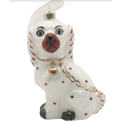 Darling gift topper ivory/gold Staffordshire dog (box of 6)