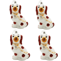 Beautiful red/white Staffordshire gift toppers (set of 4)
