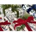 Green/blue wreath and ginger jar gift wrap